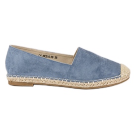 Best Shoes Niebieskie zamszowe espadryle