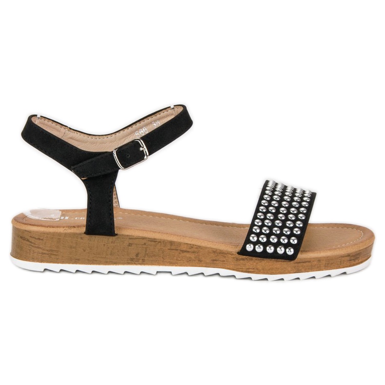 Ch. Creation Czarne sandały płaskie