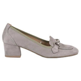 Szare zamszowe czółenka vinceza