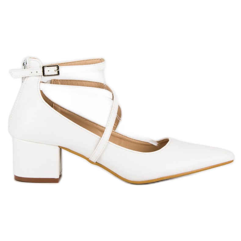 Białe czółenka na obcasie vices