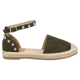 Bestelle Ciemnozielone espadryle