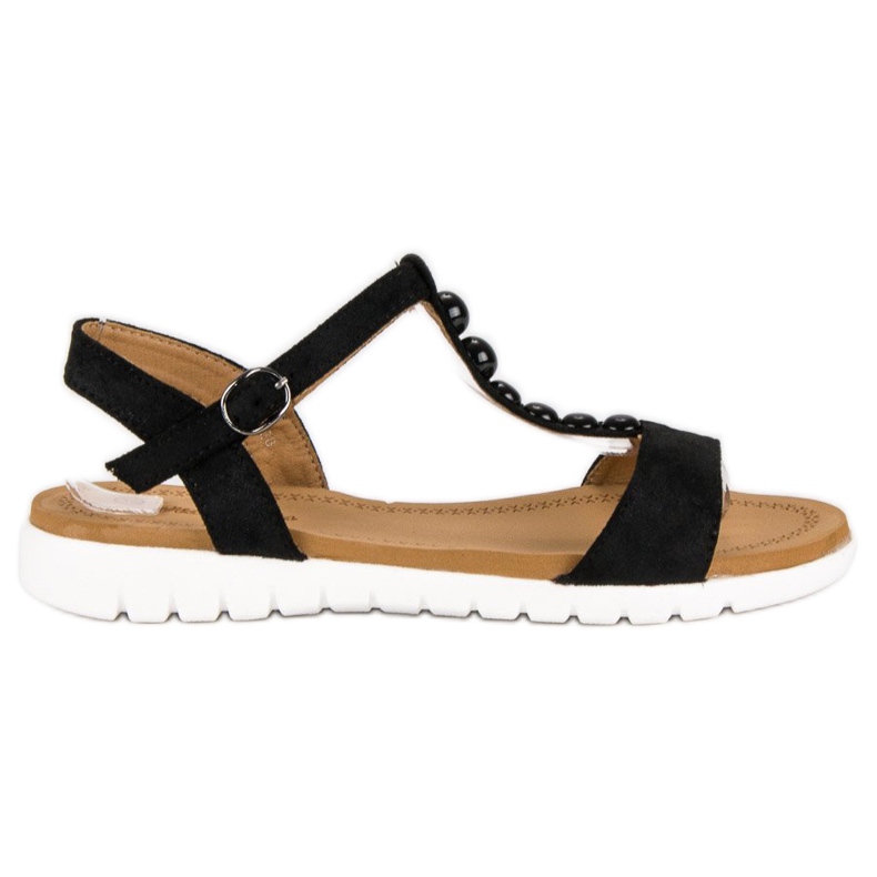 Via Giulia  Czarne płaskie sandały