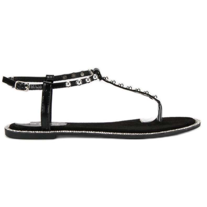 Via Giulia  Czarne Płaskie Sandały