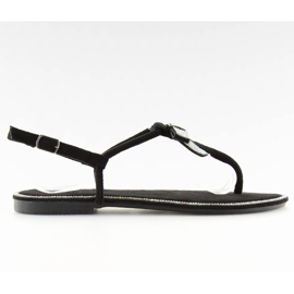 Sandałki japonki zamszowe czarne 218-120