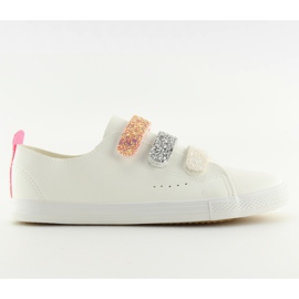 Trampki damskie białe BM1978 white szare żółte