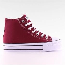 Trampki na podwójnej podeszwie LT-920B Wine czerwone