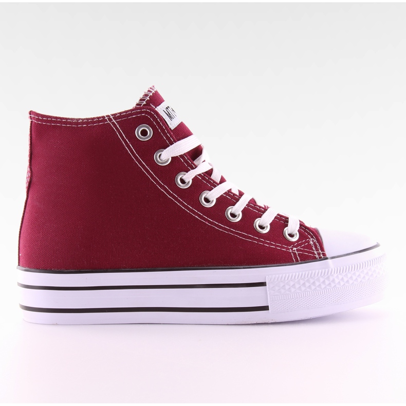 Trampki na podwójnej podeszwie LT-920B Wine czerwone