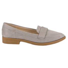 Small Swan Zamszowe mokasyny szare