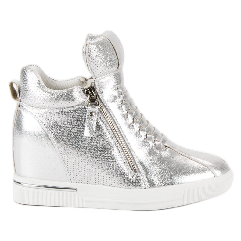 Srebrne sneakersy szare