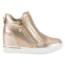 Sneakersy na suwak żółte