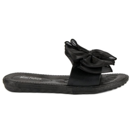 Klapki z kokardą czarne