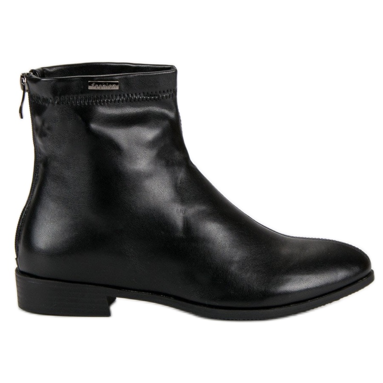 Czarne botki na suwak