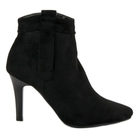 Klasyczne botki szpilki czarne