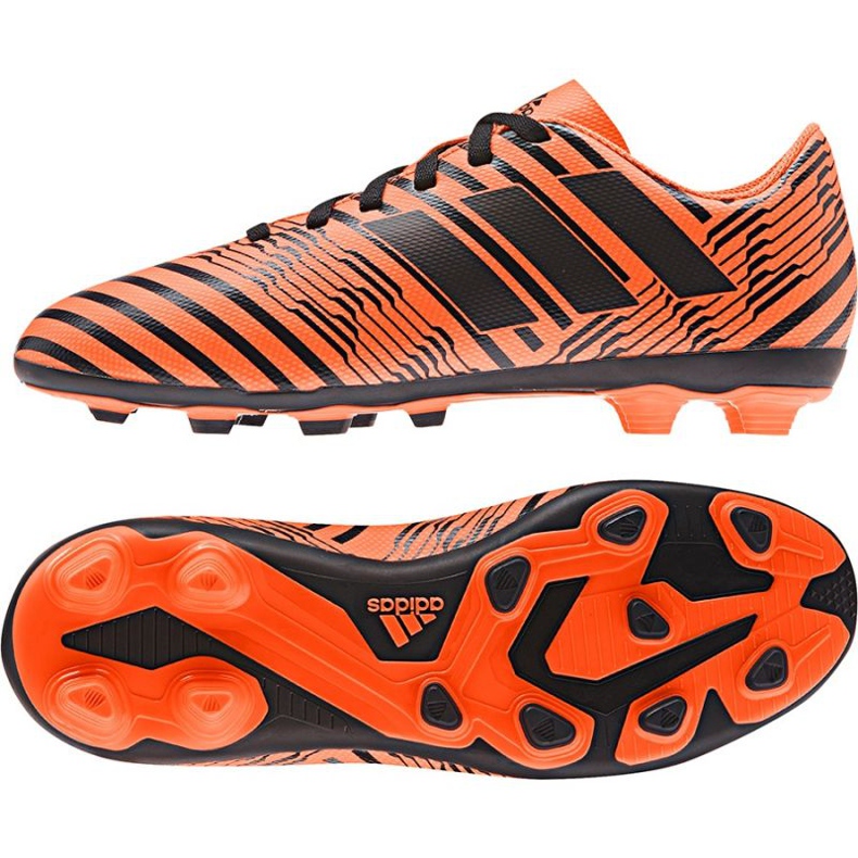 Buty piłkarskie adidas Nemeziz 17.4 FxG Jr S82460 pomarańczowe pomarańczowe