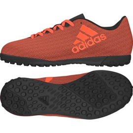 Buty piłkarskie adidas X 17.4 Tf Jr S82422 pomarańczowe wielokolorowe