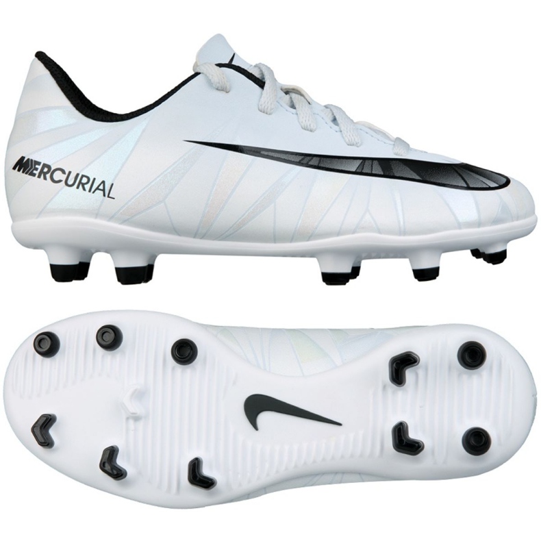 Buty piłkarskie Nike Mercurial Vortex Iii CR7 Fg Jr 852494-401 białe czarne