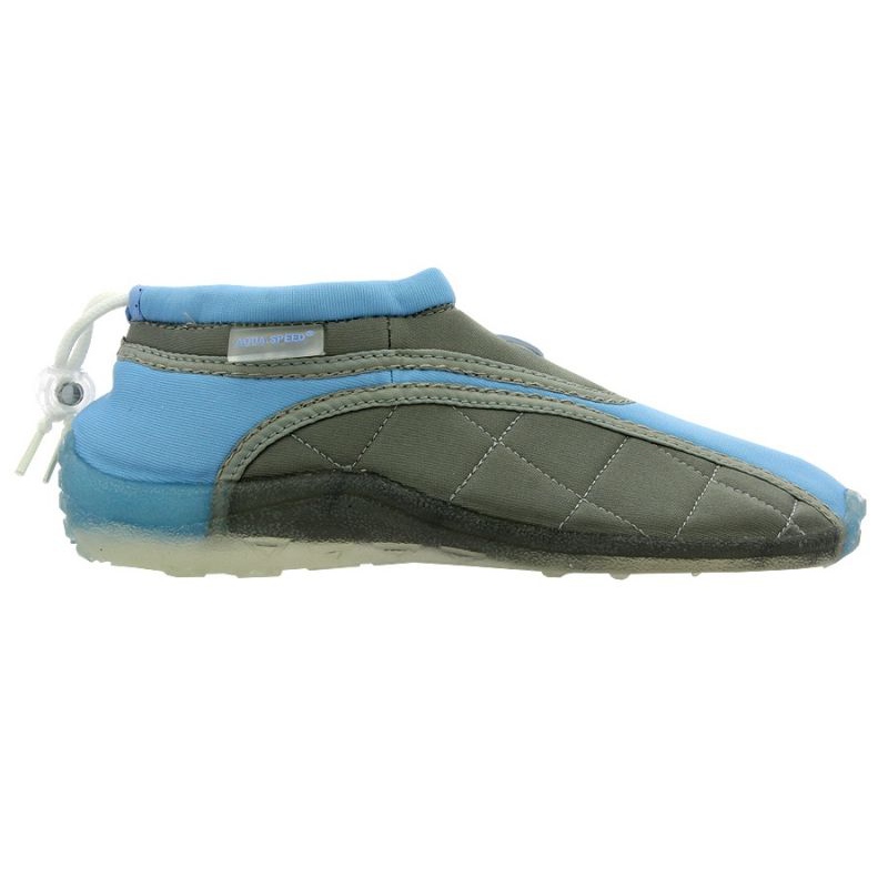 Buty plażowe neoprenowe Aqua-Speed Jr niebiesko-szare wielokolorowe
