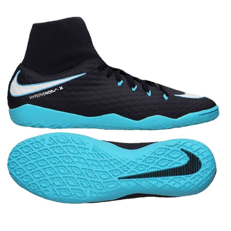 Buty Halowe Nike HypervenomX Phelon III DF IC Granatowe