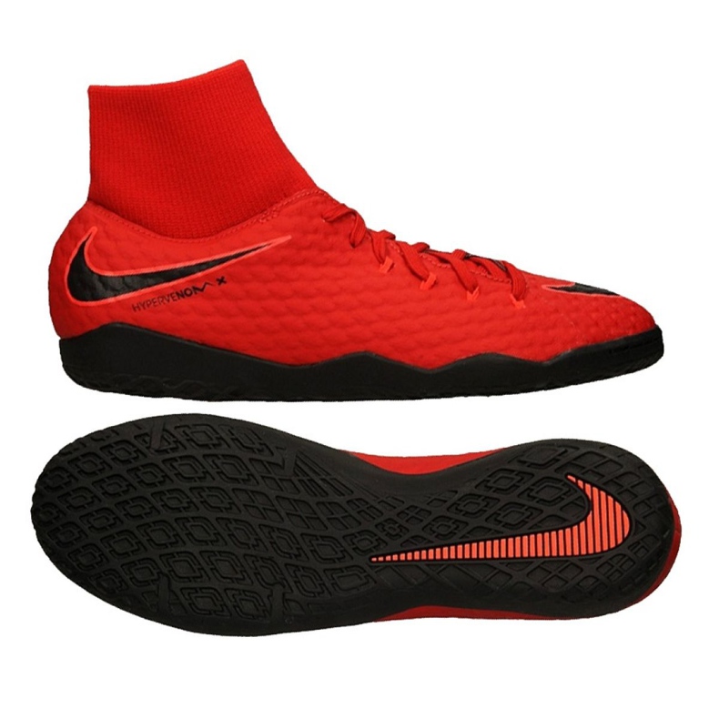 Buty halowe Nike HypervenomX Phelon Iii Df Ic M 917768-616 czerwone czerwone