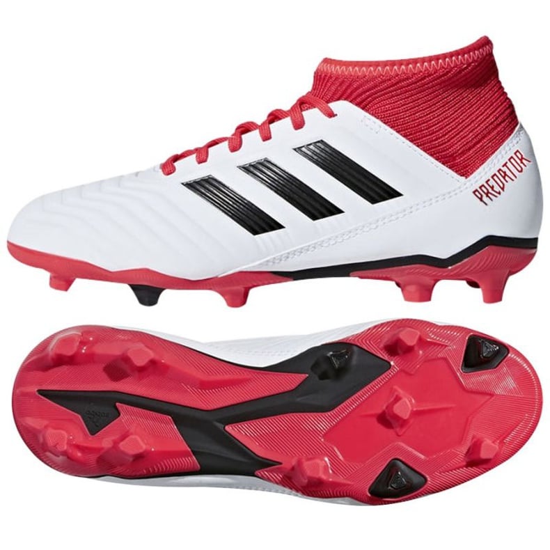 Buty piłkarskie adidas Predator 18.3 Fg Jr CP9011 białe wielokolorowe