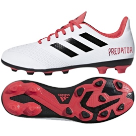 Buty piłkarskie adidas Predator 18.4 FxG Jr CP9241 białe wielokolorowe