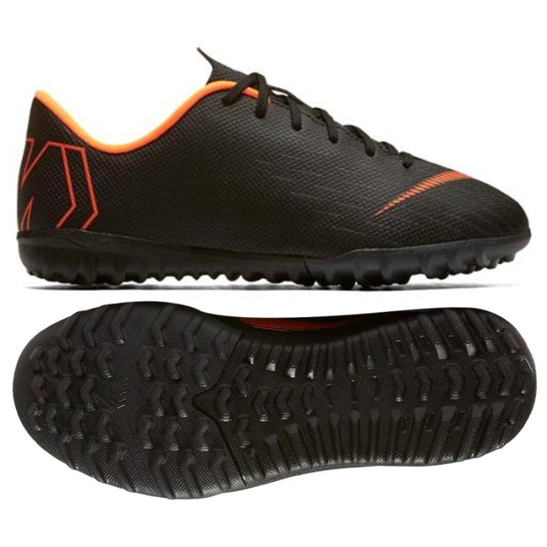Buty piłkarskie Nike Mercurial VaporX 12 Academy Gs Tf Jr AH7342-081 czarne czarne