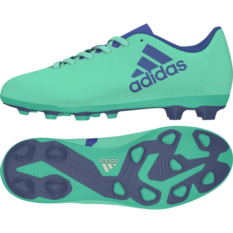 Buty piłkarskie adidas X 17.4 FxG Jr CP9014 niebieskie zielone