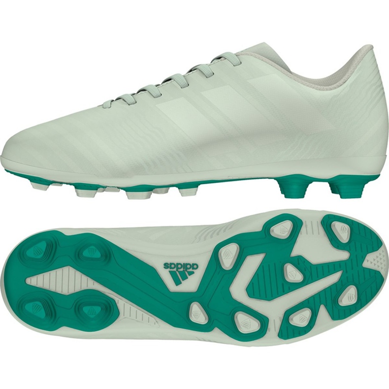 Buty piłkarskie adidas Nemeziz 17.4 FxG Jr CP9208 zielone wielokolorowe