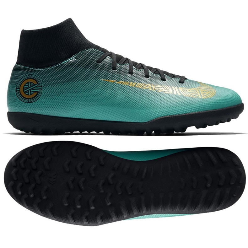 Buty piłkarskie Nike Mercurialx 6 Club CR7 Tf AJ3570-390 niebieskie niebieskie