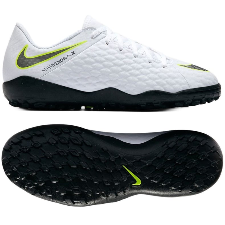Buty piłkarskie Nike Hypervenom 3 Academy Tf Jr AJ3797-107 białe białe