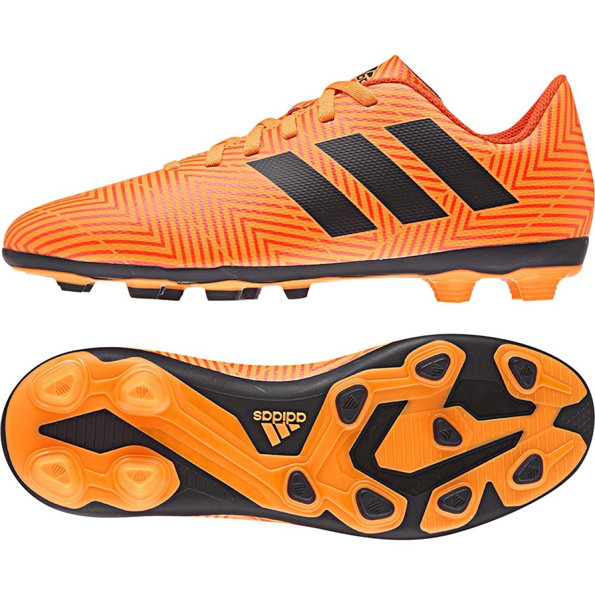 Buty piłkarskie adidas Nemeziz 18.4 FxG Jr DB2355 pomarańczowe wielokolorowe