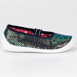 Raweks Błyszczące kapcie z gumką zielone