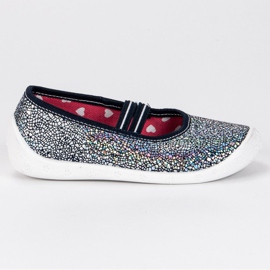 Raweks Błyszczące kapcie z gumką szare