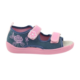 American Club American sandałki buty dziecięce wkładka skórzana niebieskie różowe