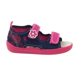 American Club American sandałki buty dziecięce wkładka skórzana różowe granatowe