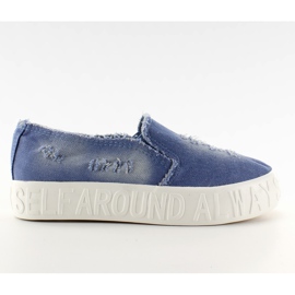 Jeansowe slip-on podeszwa z napisami Z-4 L. blue niebieskie