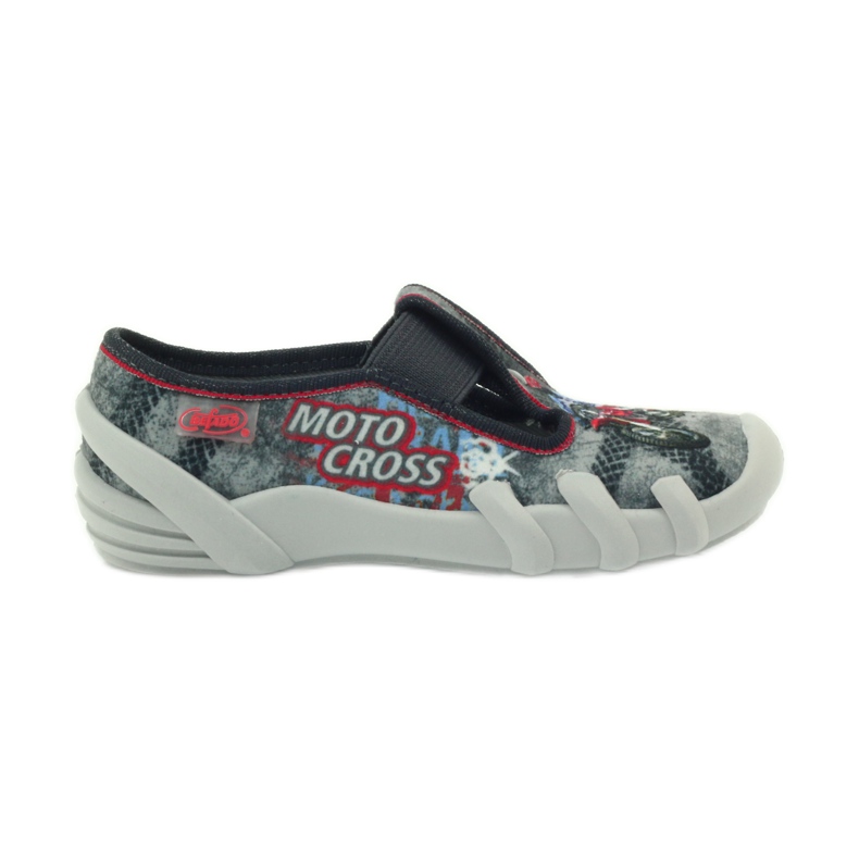 Befado obuwie dziecięce kapcie 290x166 szare czerwone