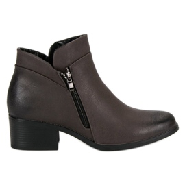 Vinceza Szare botki na suwak czarne