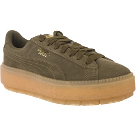 Puma Suede Platform Trace Olive Night zielone