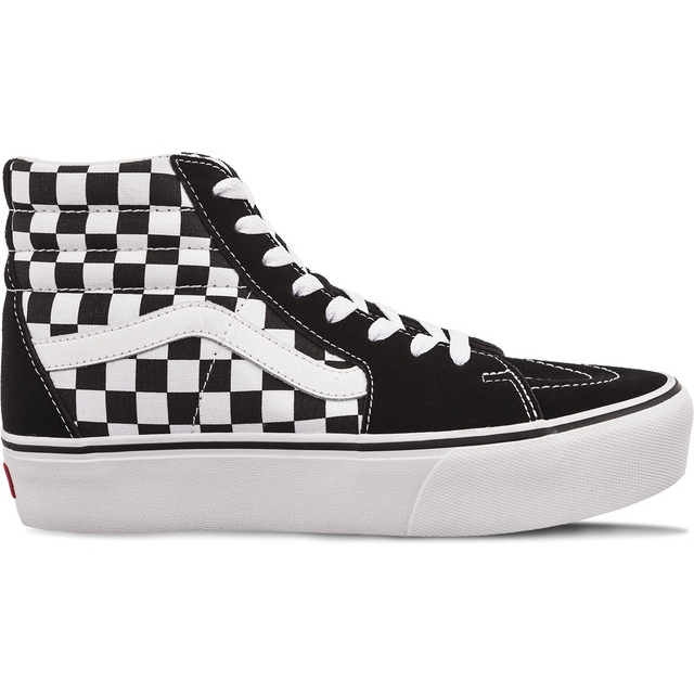 Vans Sk8 Hi Platform 2 Qxh Checkerboard True White białe czarne