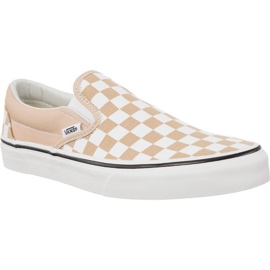 Vans Classic Slip On Checkerboard Qco Frappe True White białe brązowe