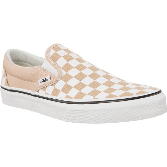 Vans Classic Slip On Checkerboard Qco Frappe True White białe brązowe