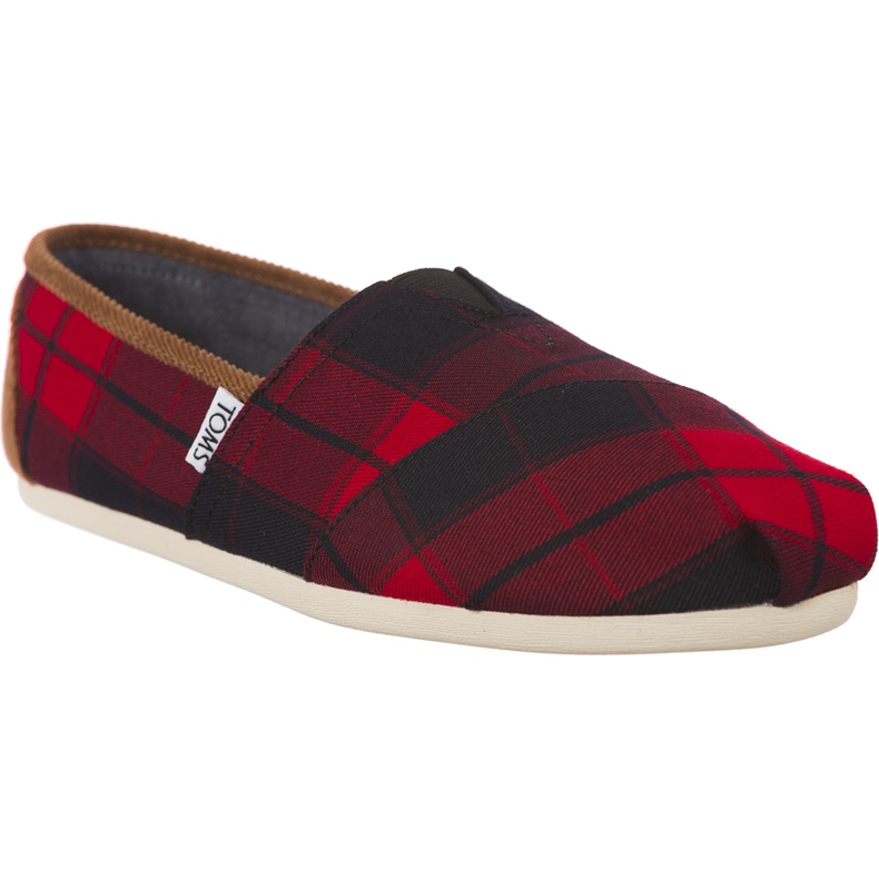 Toms Plaid Womens Classic Alpargata 945 czarne czerwone
