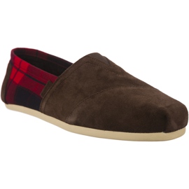 Toms Suede Plaid Mens Classic Alpargata 203 brązowe