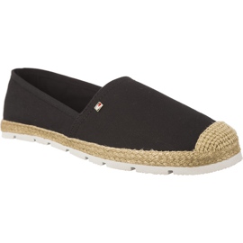 Tommy Hilfiger Flat Cotton Espadrilles czarne