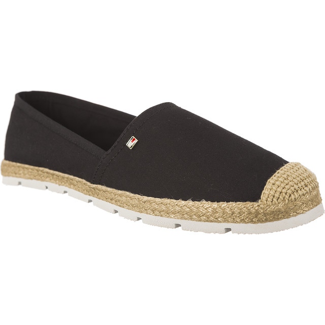 Tommy Hilfiger Flat Cotton Espadrilles czarne