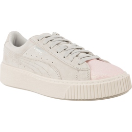 Puma Suede Platform Glam Pearl Glacier Gray szare wielokolorowe