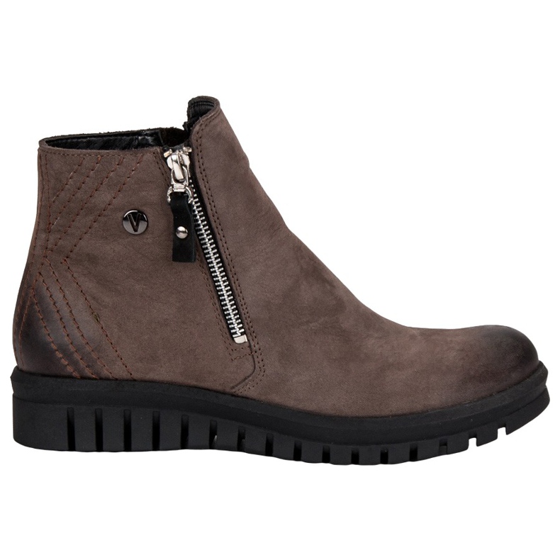 Niskie Botki Na Suwak VINCEZA brązowe