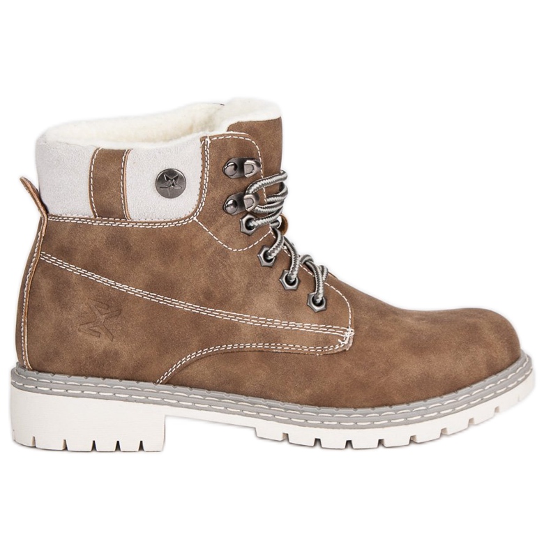 Filippo Brązowe traperki z kożuszkiem