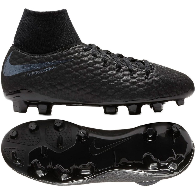 Buty piłkarskie Nike Hypervenom Phantom 3 Academy Df Fg Jr AH7287-001 czarne czarne